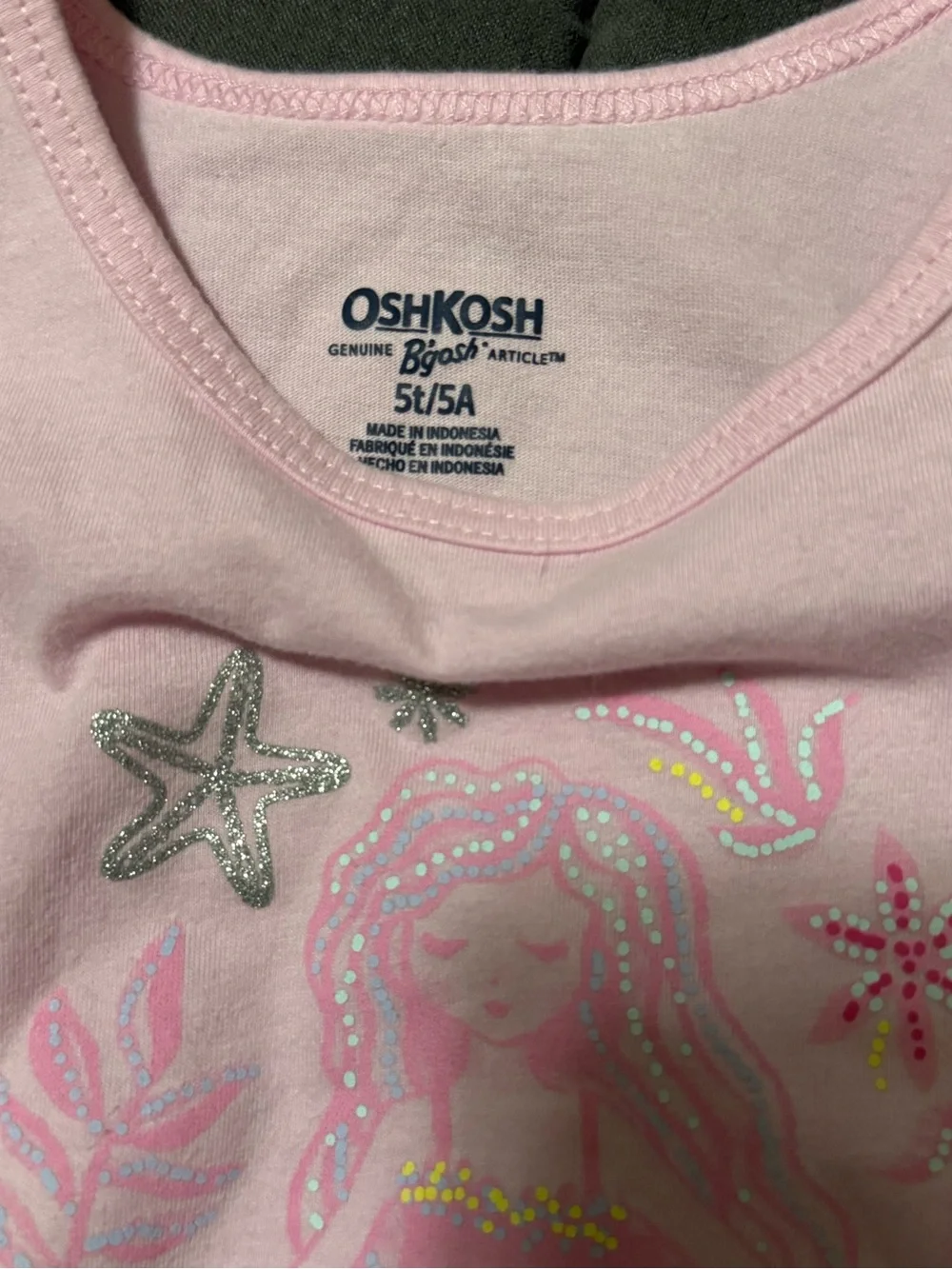 Set -OshKosh B'gosh Pink Mermaid Tie-Front Tank Top with matching tropical skirt